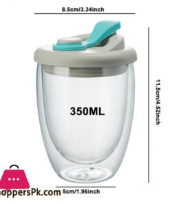 Leck Proof Doppel Wand Glas Tasse Mit Luftdichten Silica Gel Deckel Isoliert Kaffee Becher Tee Saft Tasse Isoliert Glas Ei Geformt Tassetransparent