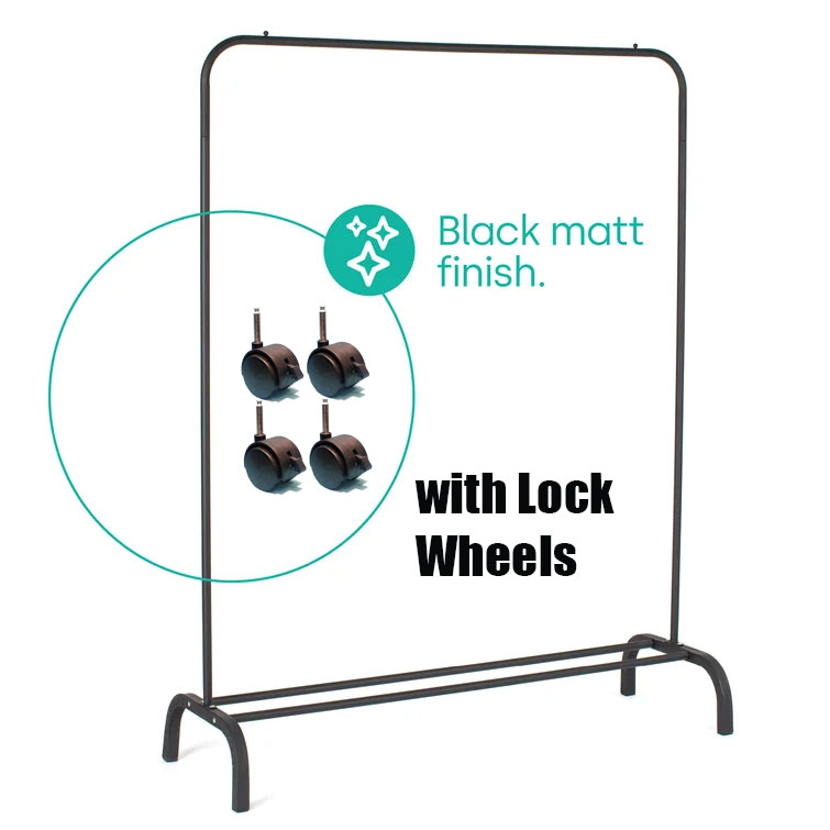 Heavy Duty Garment Racks Indoor Bedroom Clothes Hanger Rack With Top Rod And Lower Storage Shelf 147 X110 X 41Cm - With Wheel 6 Heavy Duty Garment Racks Indoor Bedroom Clothes Hanger Rack With Top Rod And Lower Storage Shelf 147 X110 X 41Cm - With Wheel