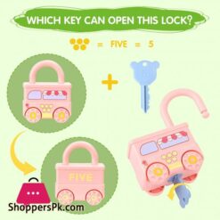 Number Recognition Matching Lock And Key Train Set 6 Pieces