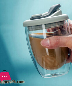 Double Wall Glass With Silicone Vacuum Sipper Lid - 350Ml - Image 2