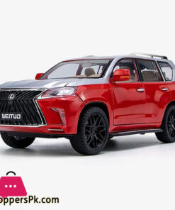High Simitation 1:18 Lexus LX570 Off-road SUV Alloy Car Model Diecast Pull Back Car  Red & Silver Color