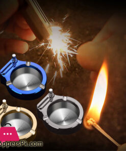 Lighter Ashtray Metal Oil Lighter Multifunctional Permanent Flint Lighter Desktop Home Office