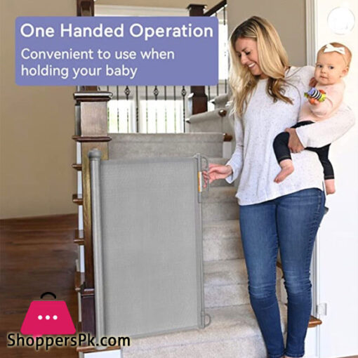 Momcozy Retractable Stair Gate for Baby Extends up to 140cm Wide 83cm Tall
