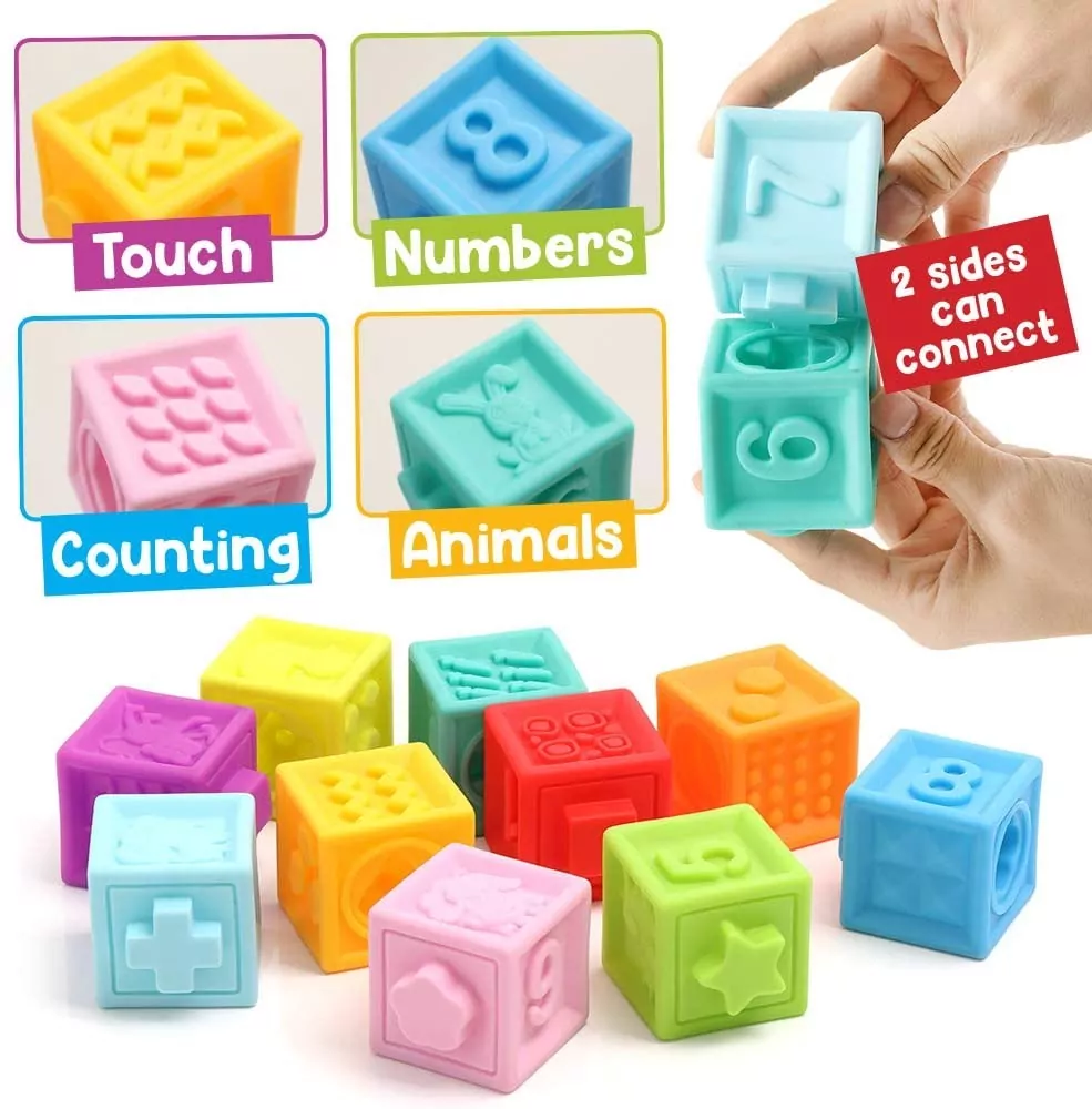 Squeeze Stacking Blocks For Baby 12 Pieces