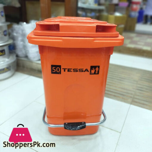 Tessa Garbage Bin with Wheels Foot Pedal 50 Liter Iran Made