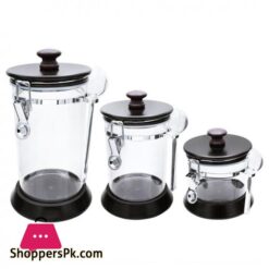 AC40023 3Pcs Canister Set Drk Wood 8c