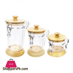 AC40022 3Pcs Canister Set Light Wood 8c