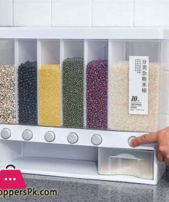 6 in1 Kitchen Wall Mounted Cereal Dispenser Dry Food Storage Container New