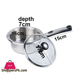 Alpha Durable Stainless Steel Sauce Pan 16Cm 1.3 Litre