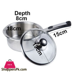 Alpha Durable Stainless Steel Sauce Pan 18Cm 2.0 Litre