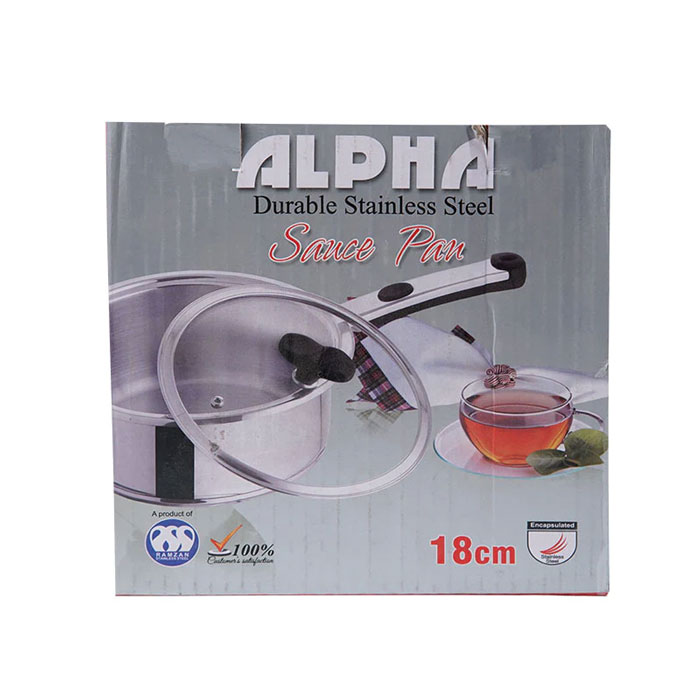 Alpha Durable Stainless Steel Sauce Pan 18Cm 2.0 Litre