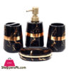 Amie-Naz Bathroom Set Stone Set of 4Pcs (Black)