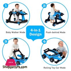 Baby F1 Formula Racing Car Baby Walker Baby Walker Foldable Activity Walker For 6–18 Months 11 Baby Joy 4 In 1 Baby Walker Foldable Activity Walker Wadjustable Height Speed Music Lights Steering Wheel Comfy Seat Cushion Activity Baby Push Walker For Boys Girls Aged 618 Months Blue