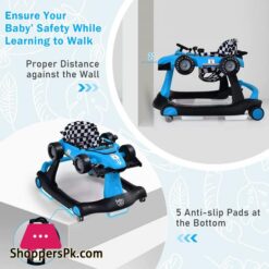 Baby F1 Formula Racing Car Baby Walker Baby Walker Foldable Activity Walker For 6–18 Months 16 Baby Joy 4 In 1 Baby Walker Foldable Activity Walker Wadjustable Height Speed Music Lights Steering Wheel Comfy Seat Cushion Activity Baby Push Walker For Boys Girls Aged 618 Months Blue