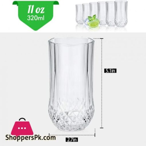 copdrel Elegant Highball Glasses Set of 12 Fancy Drinking Glasses 11 oz Clear Heavy Base Tall Bar Glass Crystal Dinner Glasses Drinking for Water Beer Juice Cocktails Wine Soda
