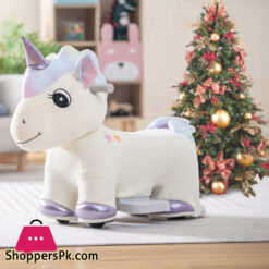 Kids Plush Rechargeable Pony Ride-Ons Car