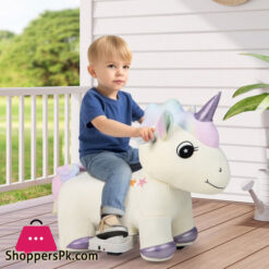 Kids Plush Rechargeable Pony Ride-Ons Car
