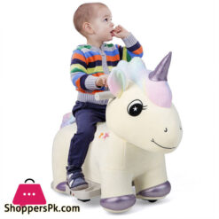 Kids Plush Rechargeable Pony Ride-Ons Car