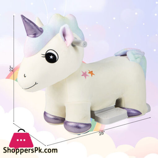 Kids Plush Rechargeable Pony Ride-Ons Car