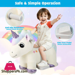 Kids Plush Rechargeable Pony Ride-Ons Car