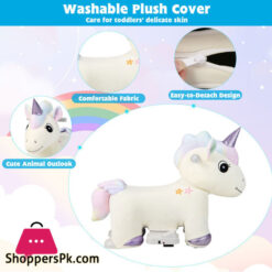 Kids Plush Rechargeable Pony Ride-Ons Car