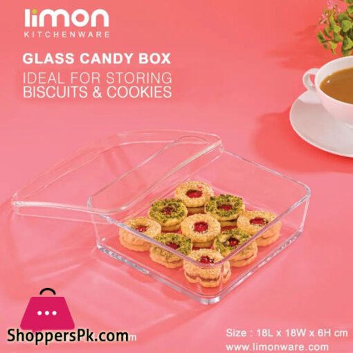 Limon Glass Candy Box Ideal for Storing Biscuits & Cookies