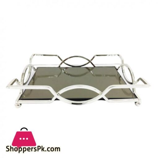 WB568 Rect Black Mirror Tray ORCHID 8c