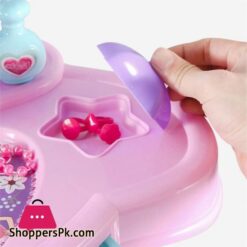 Princess Dressing Table Pretend Beauty Dress Up Kids Mirror Pretend Play Cosmetic Makeup Vanity Toy Set For Girls Play Dressing Household Toys Color Pink Size 43X24X66Cm