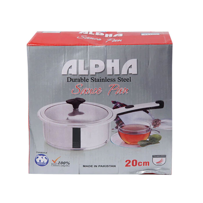 Alpha Durable Stainless Steel Sauce Pan 20Cm - 2.6 Litre