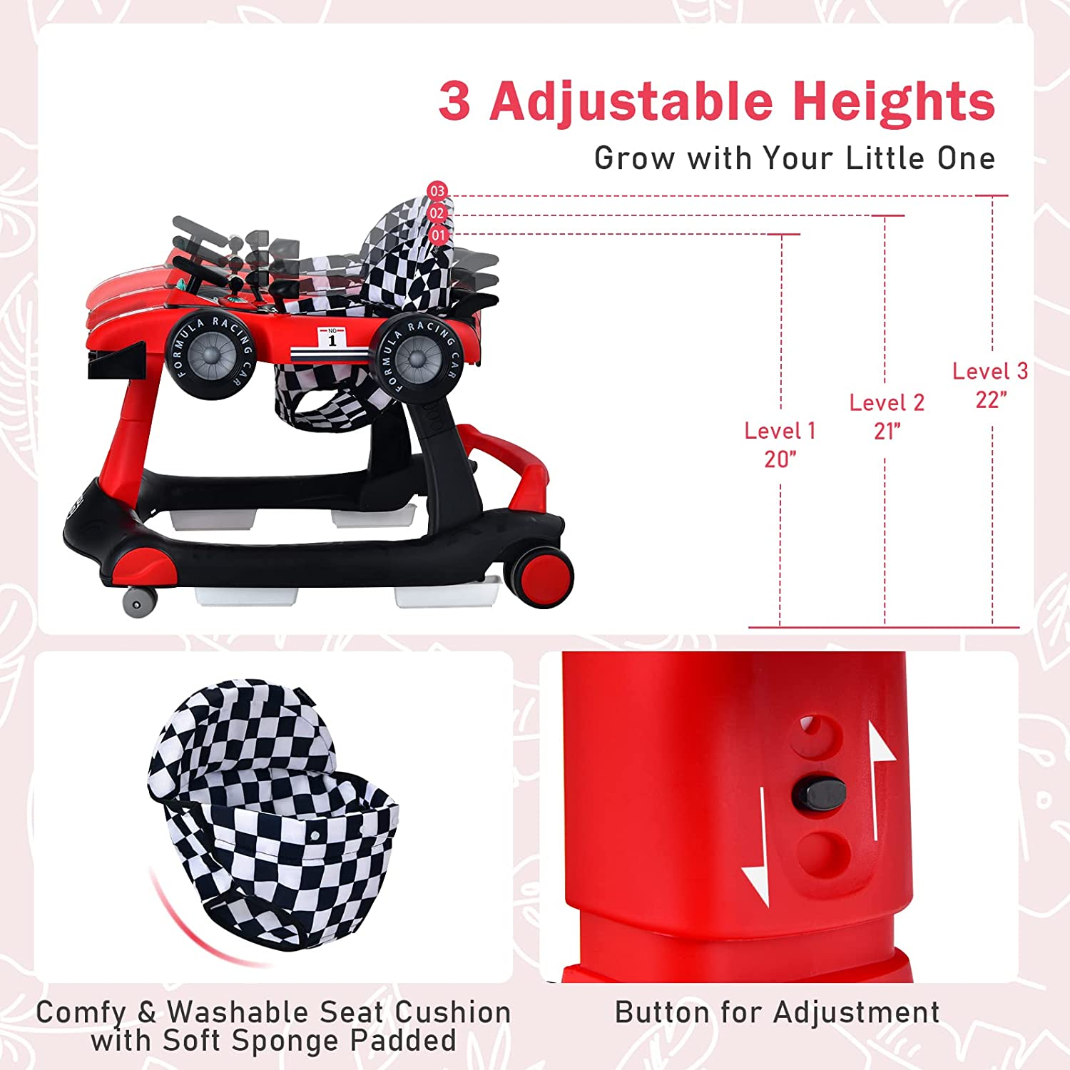 Baby F1 Formula Racing Car Baby Walker Baby Walker Foldable Activity Walker For 6–18 Months 20 Baby F1 Formula Racing Car Baby Walker Baby Walker Foldable Activity Walker For 6–18 Months