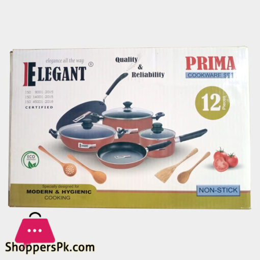 ELEGANT PRIMA Non-Stick Cookware Set of 12 Pcs - EK678001