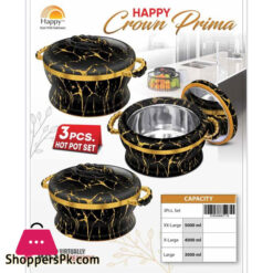 Happy Crown Prima 3 Pcs Hot Pot Set - 5Liter -4Liter -3Liter