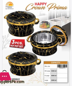 Happy Crown Prima 3 Pcs Hot Pot Set - 5Liter -4Liter -3Liter