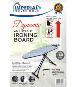 Imperial Dynamic Adjustable Ironing Board 114 Length CM Including Wall Hanging Option