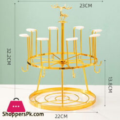 Light Luxury Rotatable Drain Dustproof Cup Holder with Glass Holder