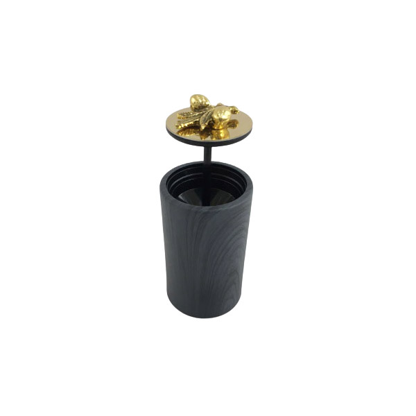 Orchid Tooth Pick Holder Black &Amp; Gold - Wb751
