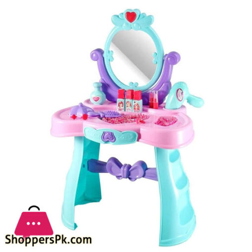 Princess Dressing Table Pretend Beauty Dress-up Kids Mirror Pretend Play Cosmetic Makeup Vanity Toy Set For Girls Play Dressing Household Toys (Color : Pink, Size : 43x24x66cm)