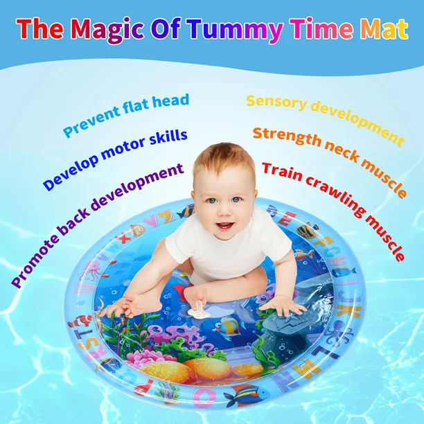 Tummy Time Water Mat Water Play Mat For Babies Inflatable Activity Center Infant Baby Water Mat For Newborn Infant Toddler Boy Girl