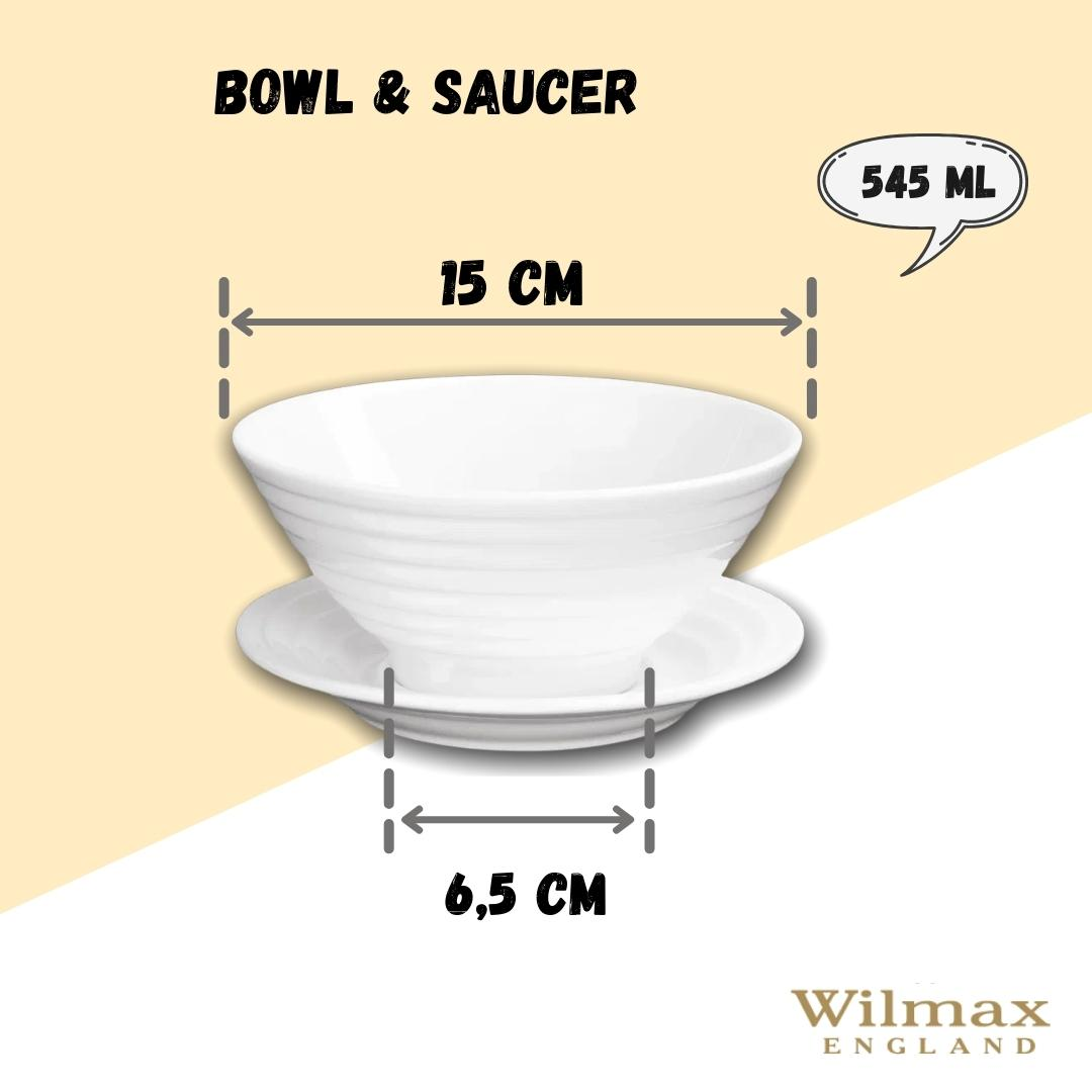 Wilmax Fine Porcelain Bowl &Amp; Saucer Wl‑991146/Ab