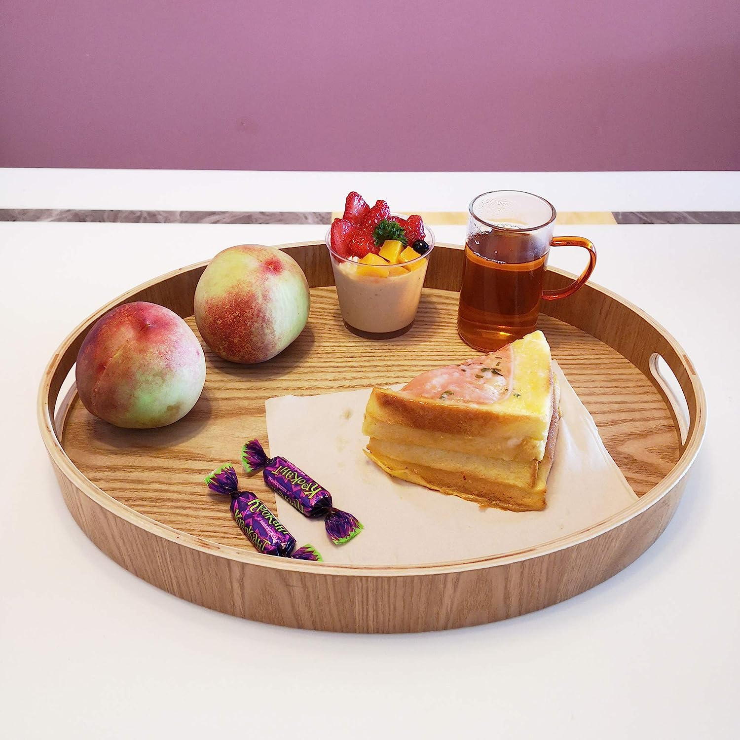 Wooden Oval Serving Tray With Handles 3-Pcs Set 5 Wooden Oval Serving Tray With Handles 3-Pcs Set