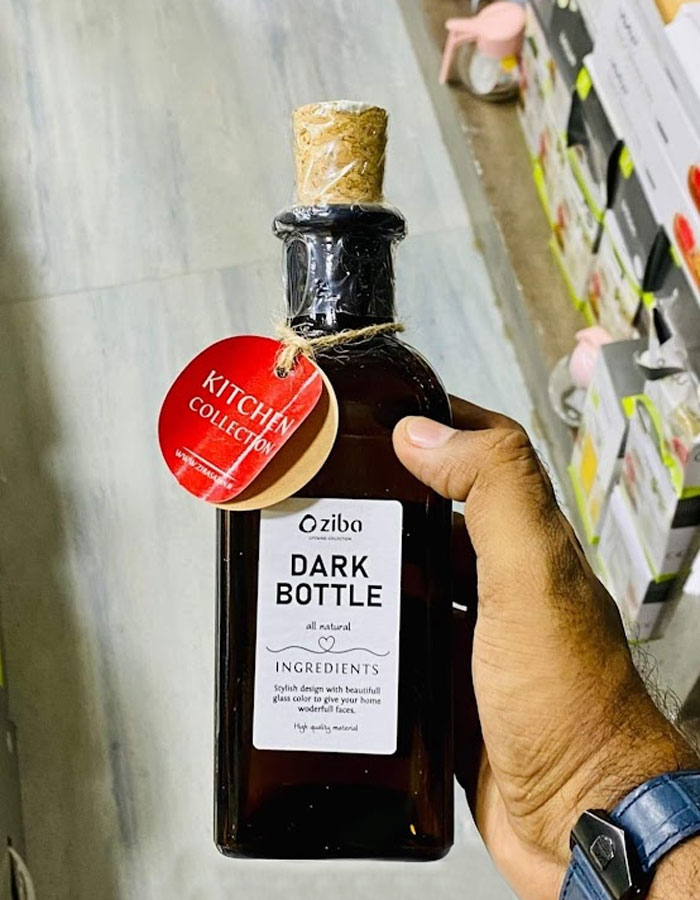 Zibasazan Dark Bottle Made Of Glass With Cork Top - 1050 Ml