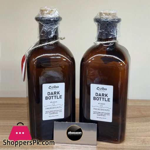 Zibasazan Dark Bottle Made of Glass with Cork Top - 1050 ml