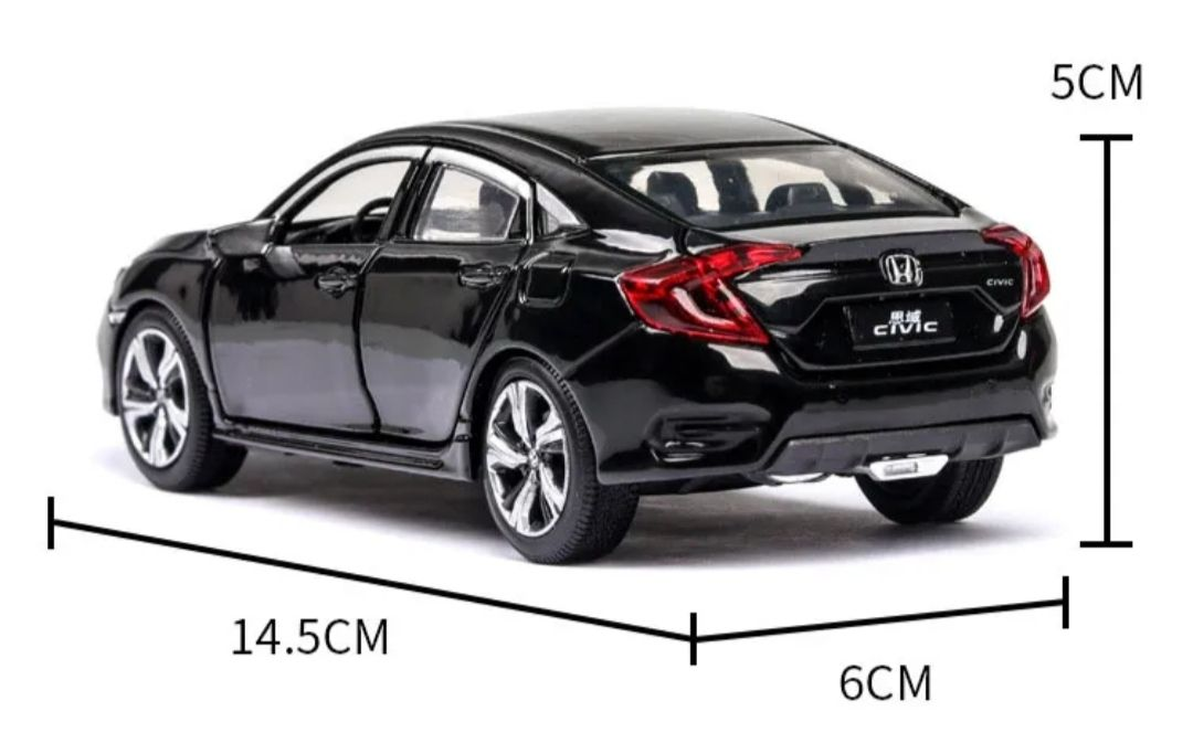1/32 Honda Civic Model Car Diecast Toy Car Model Sound Light Vehicle