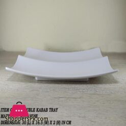 1 Piece Melamine Double Kabab Tray Serving Tray Melamine Material White Black