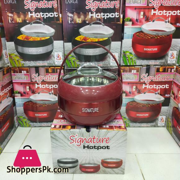 1 Piece Signature Large Hot Pot With Glass Top Capacity 40 Liter Approximately