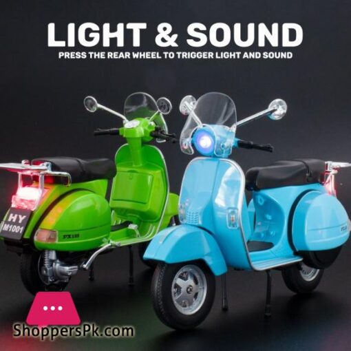 110 vespa Motorcycle Model Toys With Sound Light Simulation