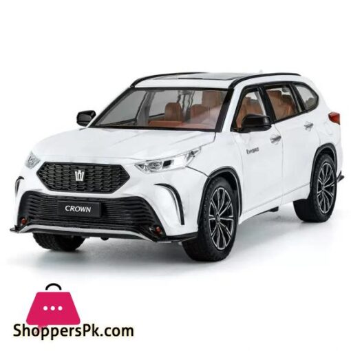 124 Crown KLUGER SUV Alloy Car Model Diecast Metal Toy Off road Vehicles High Simulation Sound and Light