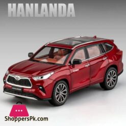 124 Highlander Suv Alloy Die Cast Toy Car Model Sound And Light Pull Back