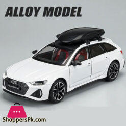 1:24 Audi Rs6 Quattro Station Wagon Alloy Toy Car Model Wheel Steering Sound And Light Children'S Toy Collectibles Birthday Gift