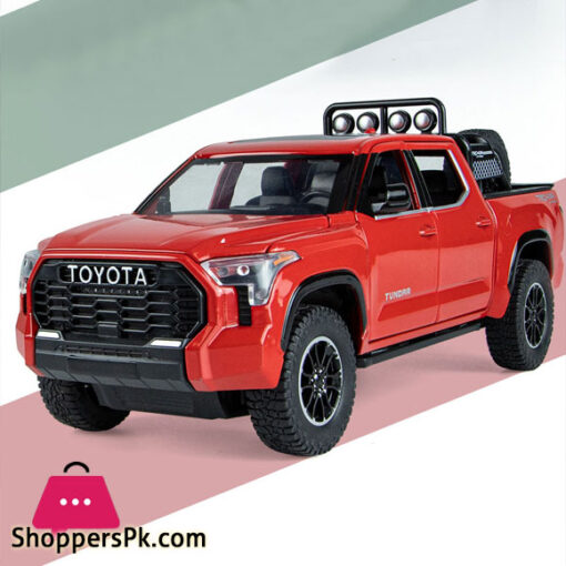 1:24 TOYOTA TUNDRA Alloy Car Model Simulation Diecast Metal Toy Vehicle Model Sound And Light Pull Back Cars Toys Kids Boys Gift